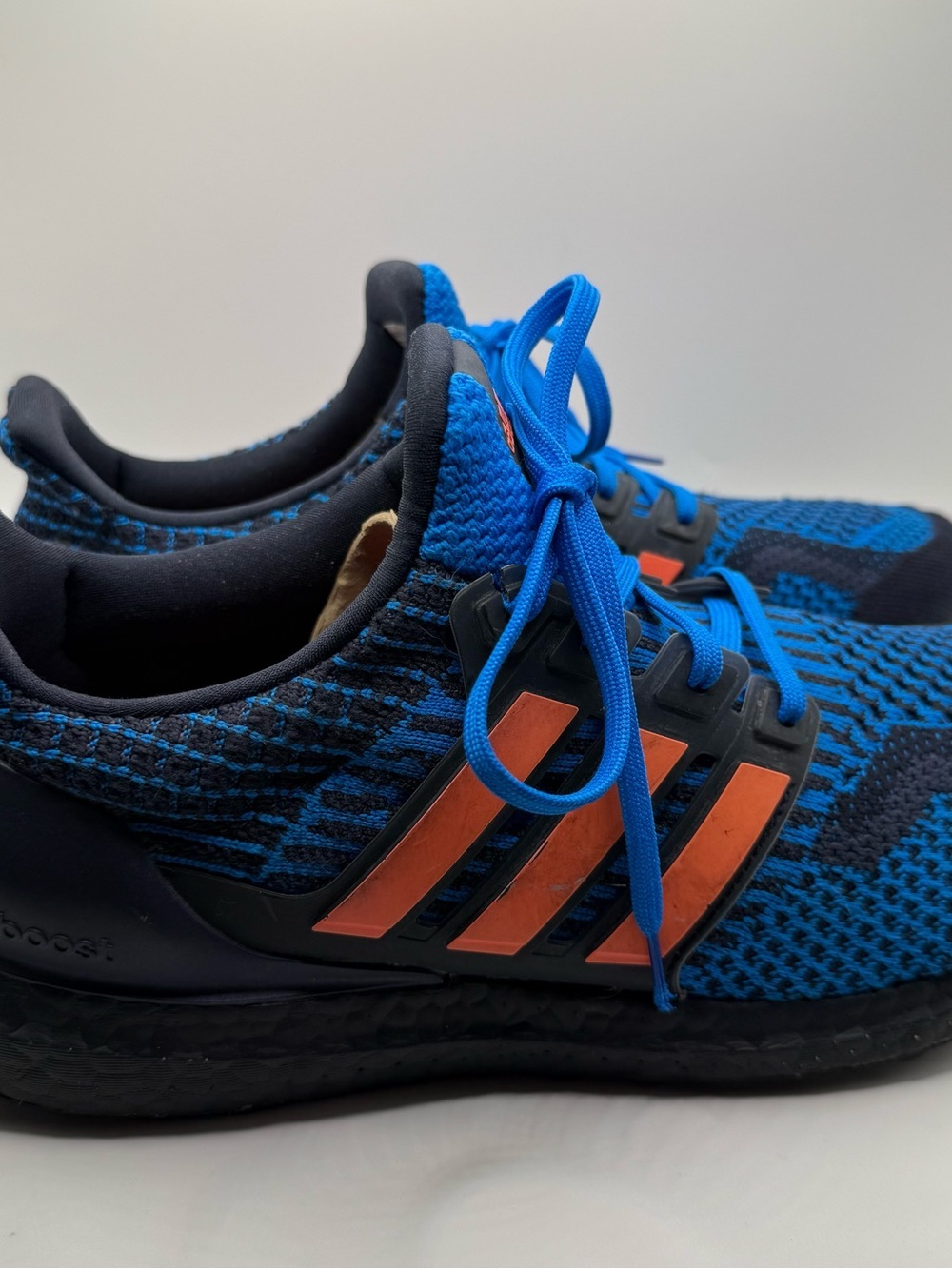 adidas Blue and Orange Knit Running Shoes - Picture 4 of 12